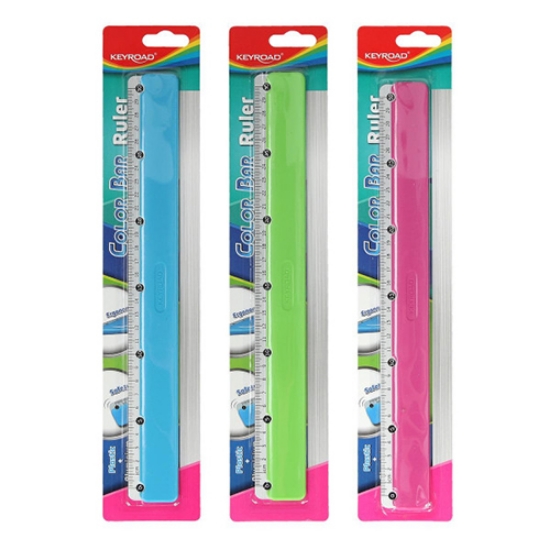 Imagem de BLISTER 1 RÉGUA METAL/PLÁSTICO 30CM KEYROAD COLOR BAR (KR971312)